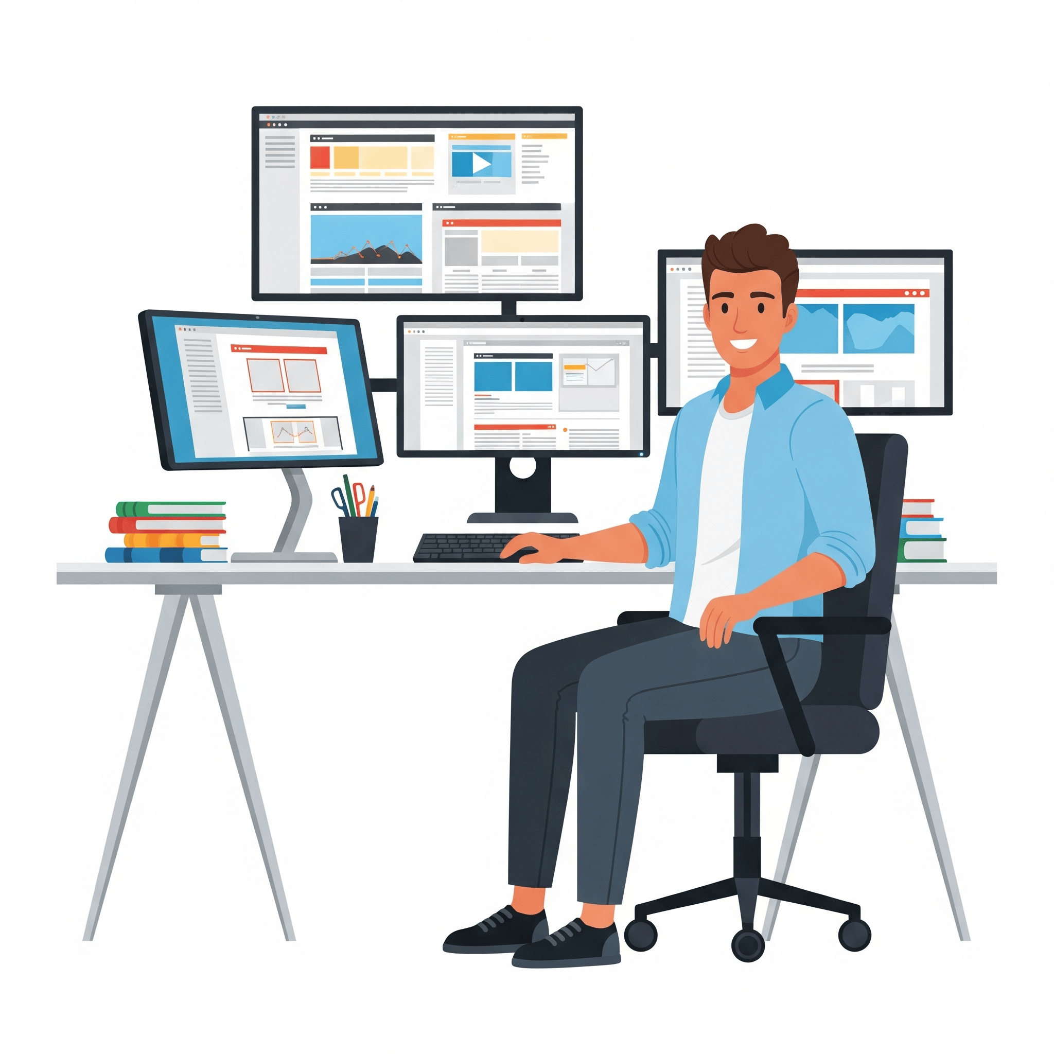 Professional web designer illustration background